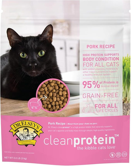 Dr. Elsey's cleanprotein Pork Cat Kibble 6.6lb. Bag