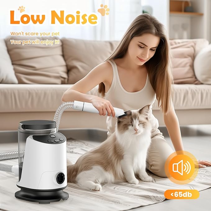 Dog Grooming Vacuum & Dryer & Clippers for Shedding Grooming, 3L Canister for Large Dog, 3 in 1 Grooming Kit for Dogs at Home, Adjustable Temperature and Airflow Pet Grooming Kits.