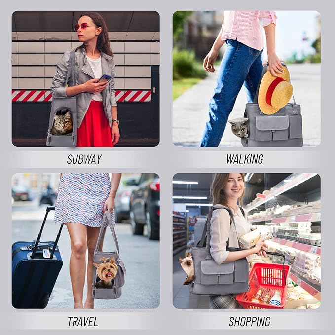 Dog Carrier, Cat Carrier, Pet Carrier, Foldable Waterproof Premium Oxford Cloth Dog Purse, Portable Bag Carrier for Small to Medium Cat and Small Dog