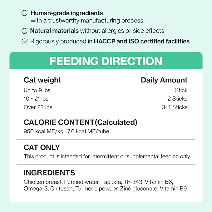 Dr.by Cat Breath Bronchial Supplements Cat Sneezing Treatment Asthma Cold Cough Nose Relief Respiratory&Immune Support with TF-343-30 lickable Formula Individually Packaged, Chicken (2 Packs (17OZ))