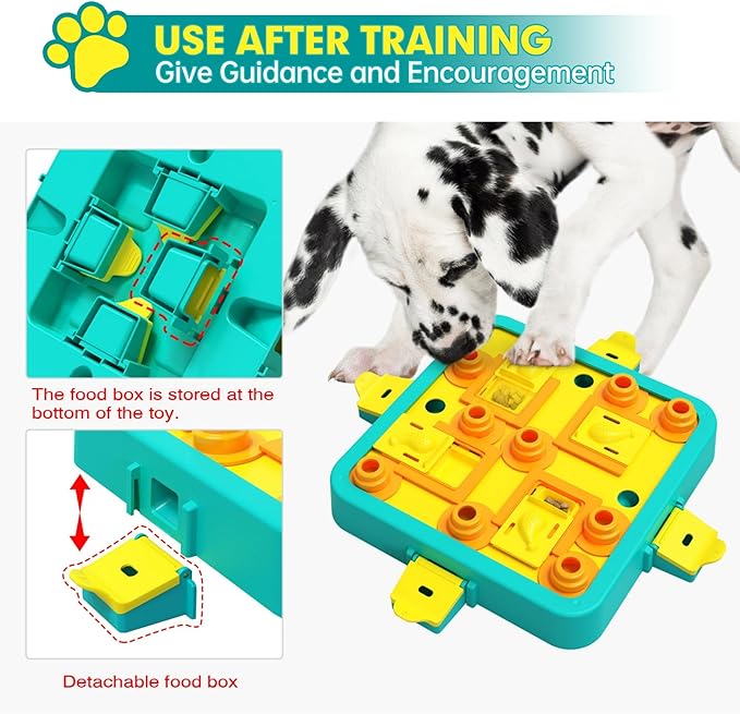 Dog Puzzle Toy Mental Stimulation - Level 3 in 1 Dogs Food Feeder Puzzle, Dog Treat Puzzle Feeder (Advanced-Blue Board)