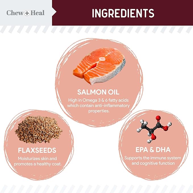 Dog Skin and Coat Supplement -360 Soft Chew Omega Treats for Skin Allergies -Salmon Oil Blend of Essential Fatty Acids, Omega 3, 6, Vitamins, Minerals -Made in USA (2 Packs of 180, Lamb Flavor)