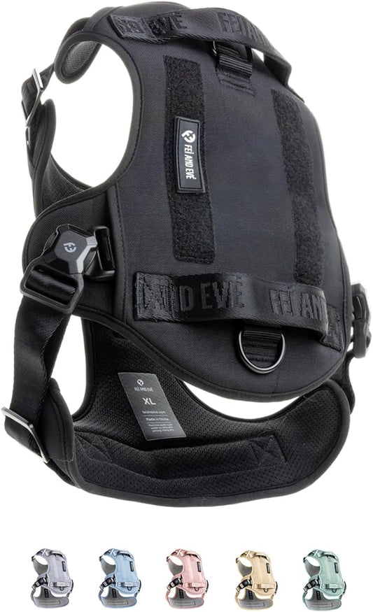 2025 New Edition, Fei & Eve MagEase Dog Harness - 3-Second Magnetic Buckles | 3-Point No-Pull Control | Heavy-Duty 900D Nylon | Dual Safety Handles | Breathable Mesh | Adjustable Fit | Large,Black