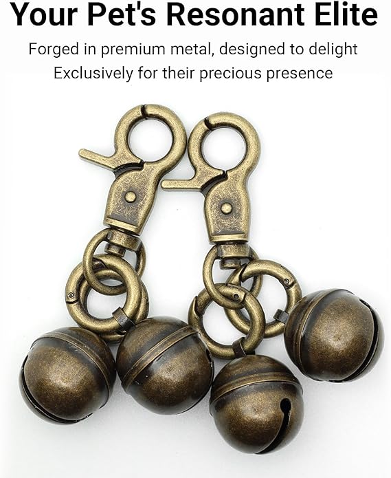 Copper Bells for Dog Collars with Snap Clips - Made of Pure Copper for Dogs/Cat - Clear Sound & No Rust - Save Birds Wildlife, Know Where Your Pet Christmas Sounds