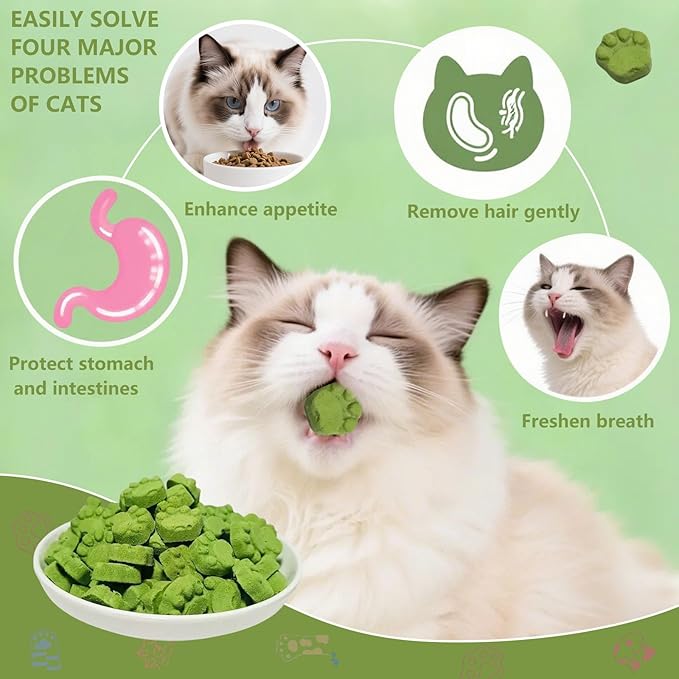 Cat Grass for Indoor Cat, 4.5 oz Cat Grass Teething Sticks, Natural Cat Dental Care Treat, Edible Snack for Teeth Cleaning and Hairball Removal