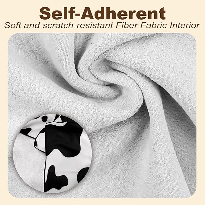 Cat Grooming Wrap, 2pcs [XL] Cat Restraint Wrap for Nail Clipping, Ear Cleaning, and Teeth Brushing, Self-Adherent, Anti-Bite, Anti-Scratch, Anti Scratch, Cow White+Yellow