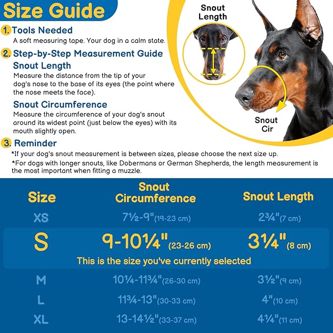 BARKLESS Basket Muzzle for Dogs, Humane Muzzle to Prevent Biting and Scavenging, Snap-on Treat Cover Helps Dogs Acclimatize Mouth Cover, Adjustable Mouth Guard for Positive Training, Grooming