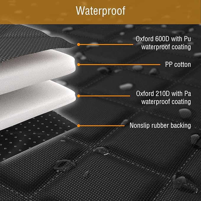 Active Pets Dog Car Seat Cover, Waterproof Front Seat Protector for SUV Truck Sedan, Pet Safety Travel Comfort System with Universal Fit, Orange