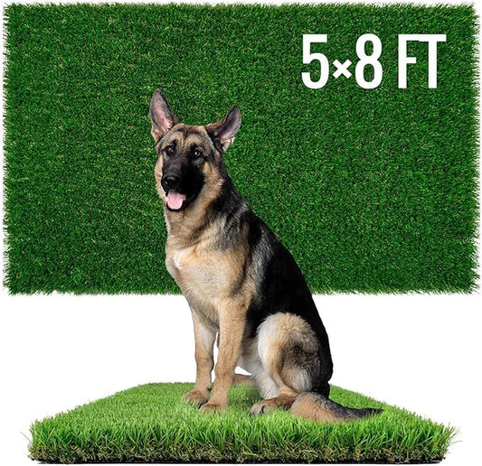 Dog Pee Grass, Artificial Grass for Dogs, Fake Grass for Dogs Potty Training, Extra Large Dog Pads 5x8ft , Housebreaking Supplies, Indoor Outdoor Turf Grass, Washable Reusable