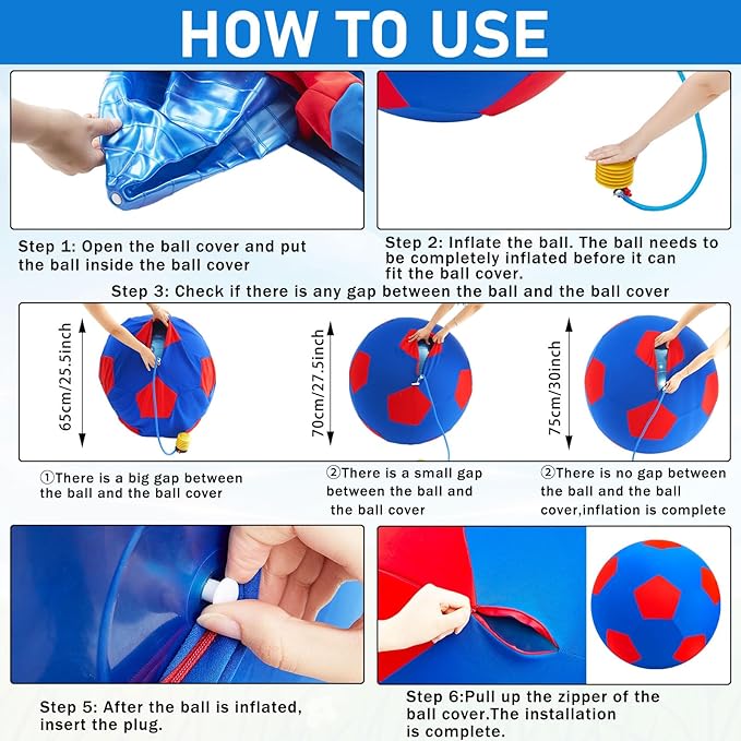 30inch Giant Herding Ball with Cover Anti Burst Ball Please Watch VCR for How to Inflation Horse Toys for Horses Stall Entertainment Play, Pump Included (Classic)