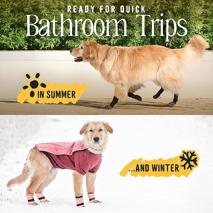 DOK TigerToes Premium Non-Slip Dog Socks for Hardwood Floors - Extra-Thick Grip That Works Even When Twisted - Prevents Licking, Slipping, and Great for Dog Paw Protection (Sassy Pink, Large)