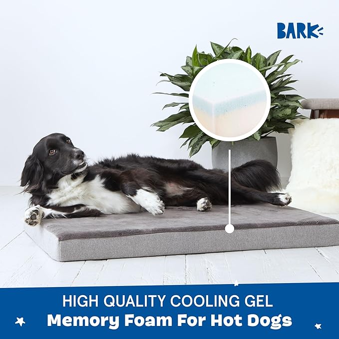 Barkbox Orthopedic Dog Bed with Memory Foam, Premium Comfort for Dogs and Puppies, Large Sized Dog Bed for Joint Relief and Restful Sleep, Durable and Easy to Clean - Grey, Large