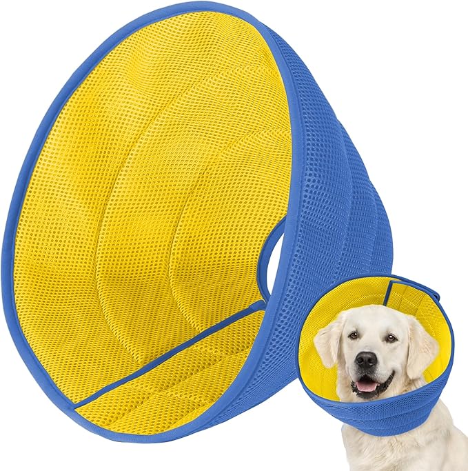 Dog Cone Soft Recovery Collars & Cones After Surgery for Medium Large Dogs, Comfy Ecollars to Stop Licking, Adjustable, Dog Ecollars for Recovery Fabric: Soft Comfort, Ecollars of Shame Alternatives