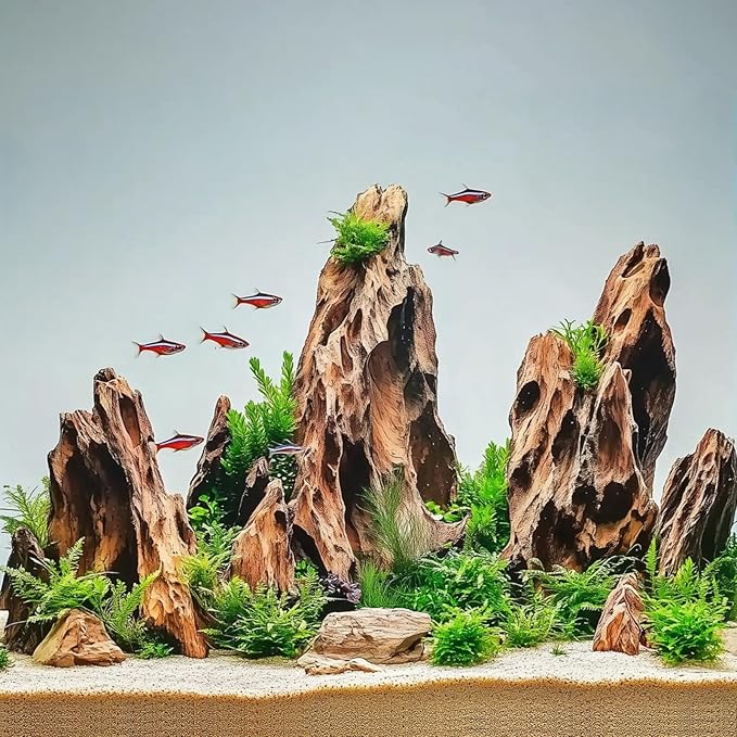 Dragon Stone Rock for Aquascaping,Aquarium Decor, Fish Tank Decorations,3-10 Inches Natural Ohko Stone for Fish Tank Landscaping (13.2 Pounds)