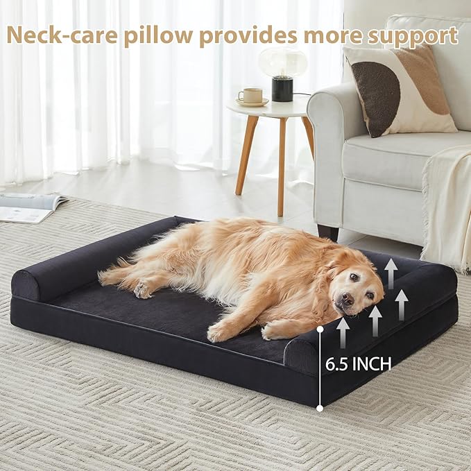 BFPETHOME XL Dog Beds for Extra Large Dogs, XL Dog Bed, Extra Large Dogs Bed Washable, Jumbo with Removable Cover, Waterproof Lining and Nonskid Bottom, Egg-Crate Foam Pet Sofa