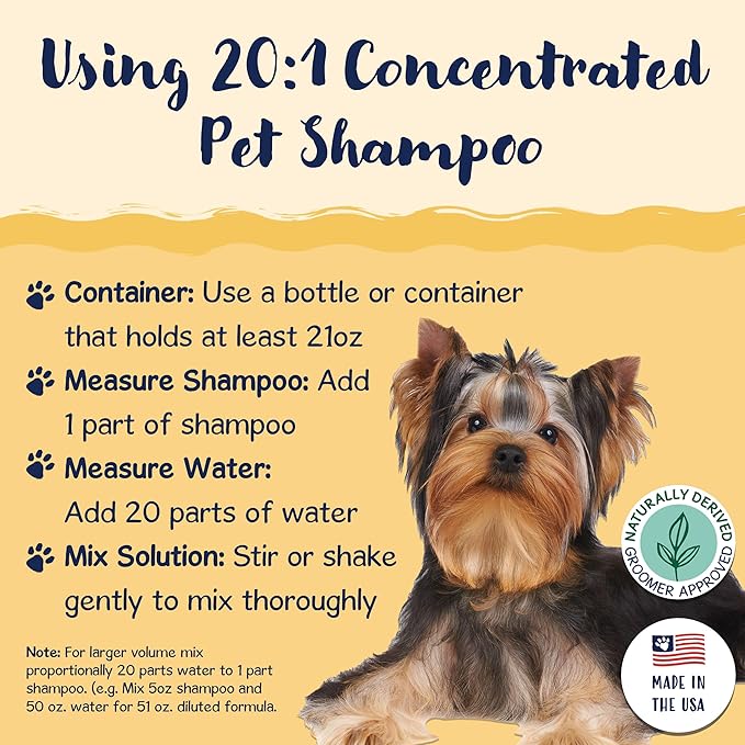 Bobbi Panter Outdoor Dog Shampoo - Made in USA - All Natural Formula for Soothes Itchy Skins - Concentrated 16:1 for Professional Grommers - Camomile Scent, 1 Gallon