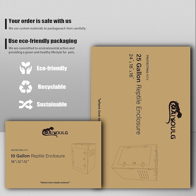 12x12x18 Reptile Enclosure – Acrylic Reptile Tank for Gecko, Snake, and Lizard – Compact PVC Terrarium for Small Pets