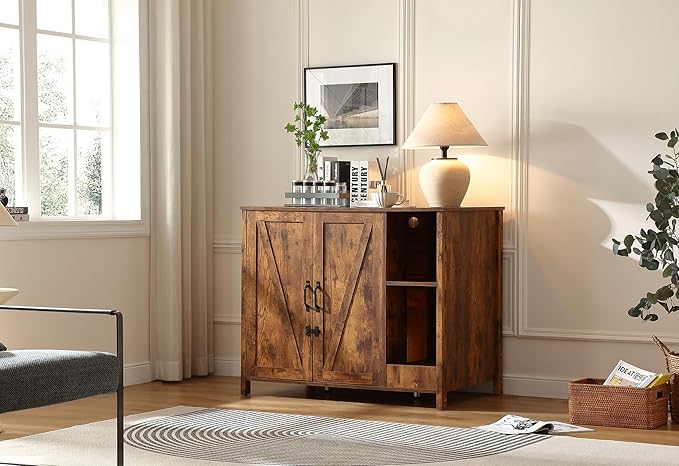 Cat Litter Robot Enclosure,for Placing Litter Robot 3/4,Power Outlet and Dog-Proof Shelf for Litter Robot Cabinet,Litter Collector for Automatic Litter Box Enclosure,Rustic Brown