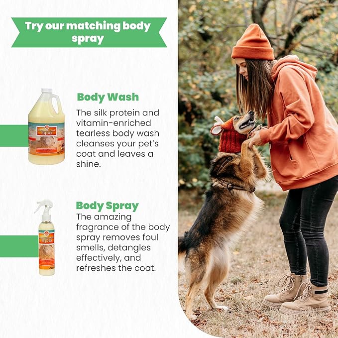 Best Shot Scentament Spa Seasonal Body and Facial Wash, Tearless Shampoo, Hypoallergenic Body Wash, Removes Tear Stains, Exotic Island, 1 Gallon