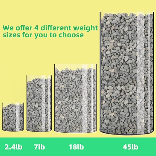 2.4LB River Rocks Mexican Beach Pebbles for Garden Landscape Stone Paving Stone Grey (1Inch)