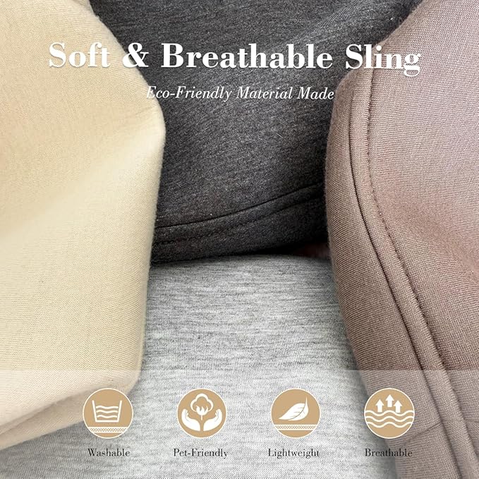 Dog & Cat Carrier Sling, Adjustable Soft Padded Shoulder Puppy Carrier, Hands-Free Dog Carrier Bag with Double Safety Buckles Premium Material for Outdoor Travel (Dark Gray, L)