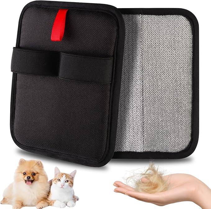 2 Pcs Static Pet Hair Removal Gloves, Reusable Electrostatic Pet Cat Dog Hair Remover Grooming Gloves Brush Tool for Couch, Furniture, Carpet, Car Seat