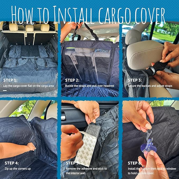 Bulldogology Cargo Liner for SUV - Heavy Duty Pet Trunk Liner Cargo Cover - Waterproof Cargo Cover for Dogs Hair, Muddy Paws - Protector Cargo Mats for Back of SUV (X-Large, Black)