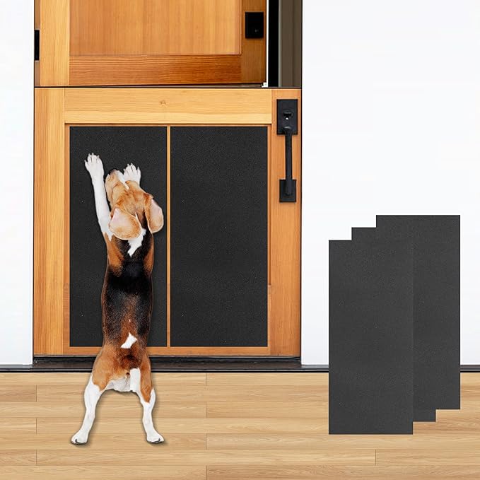 6 PCS Pet Nail Self Adhesive Replacement Emery Paper Fits Most Dog Scratch Pad Cat Litter Box DIY on The Places Where Pets Like to Scratch (10in*17.7in, Black)