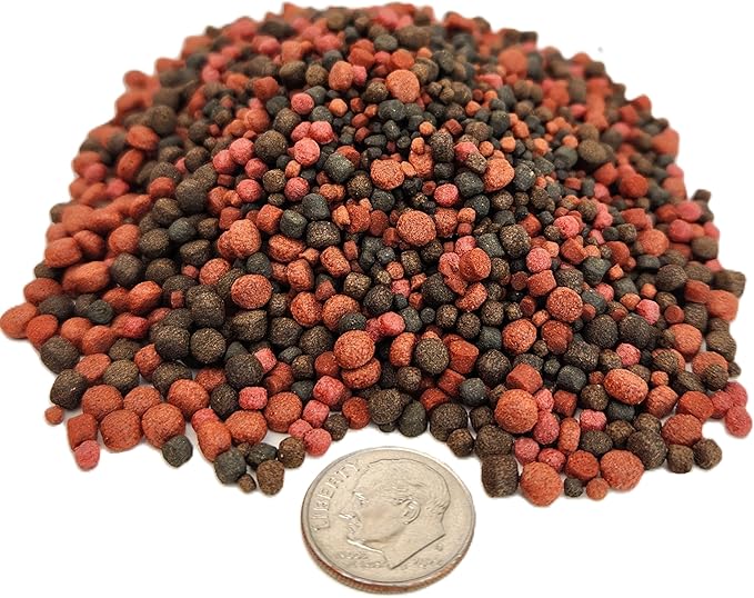 Aquatic Foods Inc. 12-Type Ultra Mix of 1mm, 2mm, 3mm Floating & Sinking California Blackworm and Intense Coloring Pellets for All Tropical Fish & Pond Fish...1/4-lb Bag