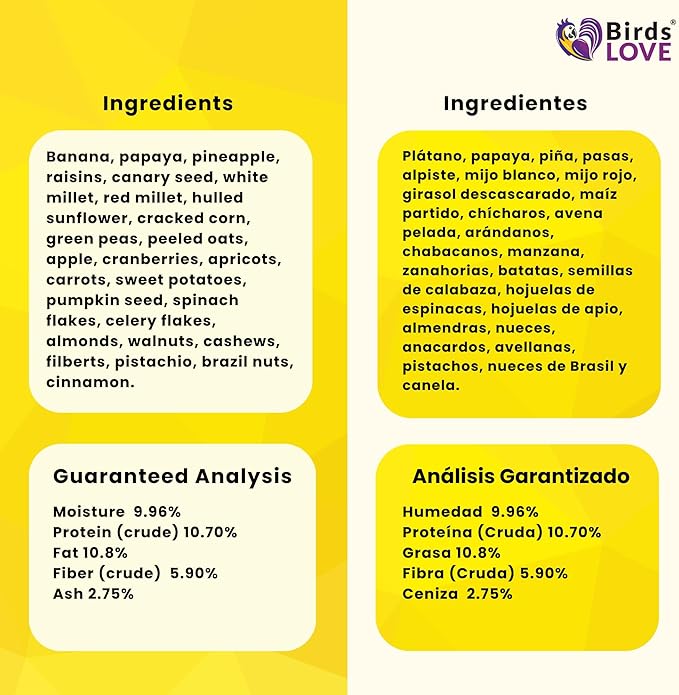 Birds LOVE All Natural Garden Blend Bird Food for Small Birds - Lovebirds, Cockatiels, Parakeets and Parrotlets 4lb