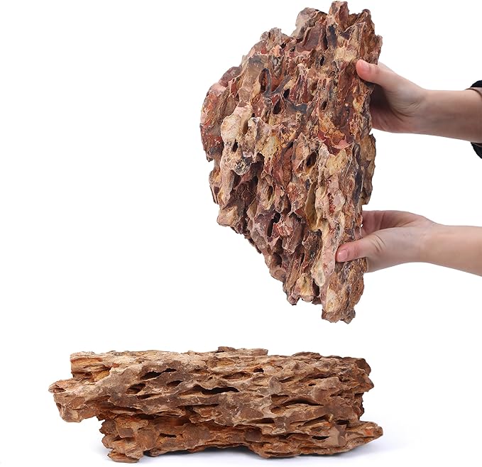 14-16 Inches Natural Dragon Stone 2 PCS Ultra Large Aquarium Rocks for Aquascaping, Aquarium Landscaping, Terrariums, Fish Tank Decoration, Vivariums, Paludarium, Amphibian Enclosures