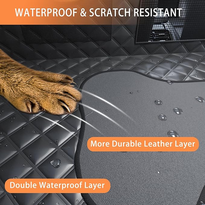 Dog Back Seat Cover Hard Bottom Truck Back Seats Protector, Large Backseat Extender for Dogs, Car Pet Rear Seat Covers Waterproof Dog Hammock Travel Accessories for Truck