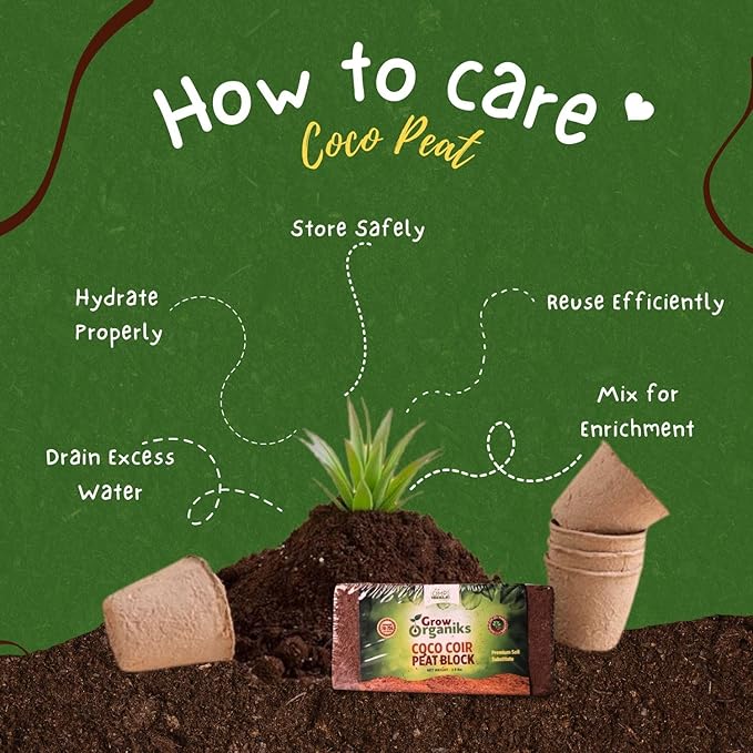 6 Pack Premium Coco Coir Brick for Plants | 100% Organic Compressed Coconut Coir Bricks Starting Mix, Coco Coir Fiber Coconut Husk for Planting, Gardening, Potting Soil Substrate, Herbs, 1.4 LB/Brick