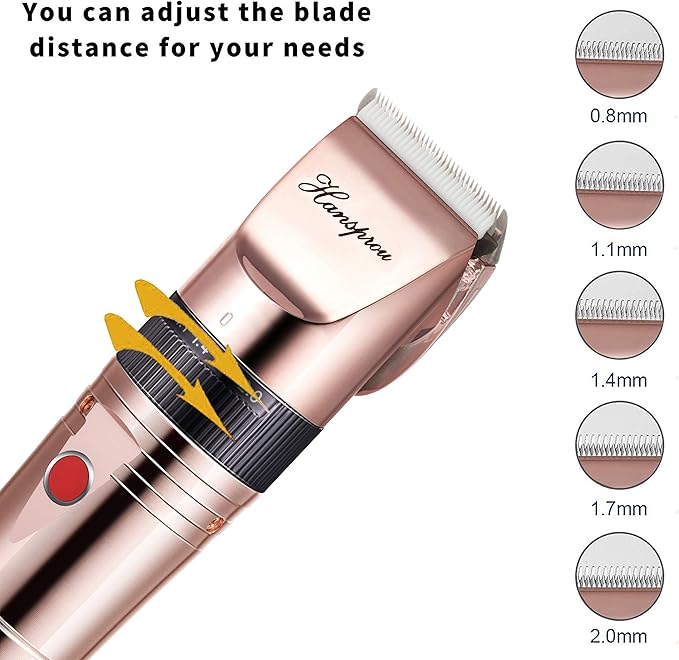 Dog Clippers for Grooming, Professional 5000mAh Battery Dog Trimmer for Thick Hair,Heavy Duty Cordless Dog Trimmer for Grooming, Low Noise with Guard Combs for Dog Cat