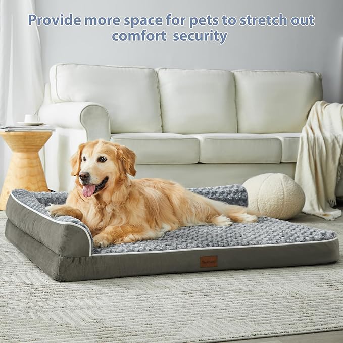 BFPETHOME Orthopedic Dog Beds for Large Dogs-Waterproof Sofa Pet Bed with Removable Washable Cover, Big Dog Bed with Waterproof Lining and Nonskid Bottom,Pet Bed for Large Dogs