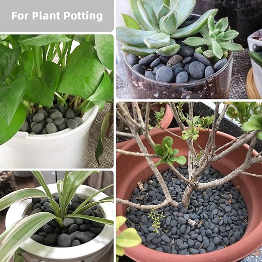 2.4lb River Rocks Pebbles for Plants & Succulents, Decorative Outdoor Landscaping & Aquarium Garden Rocks