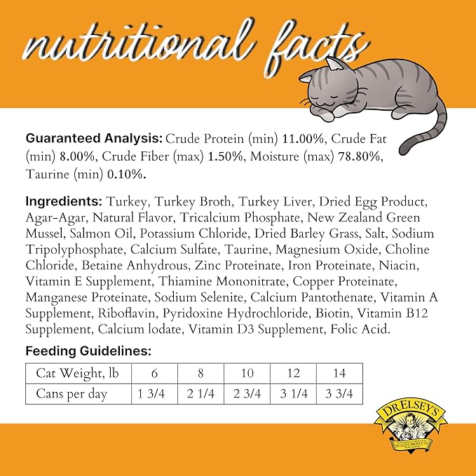 Dr. Elsey's cleanprotein Original Turkey Recipe Wet Cat Food, (Pack of 24), 2.75oz Cans