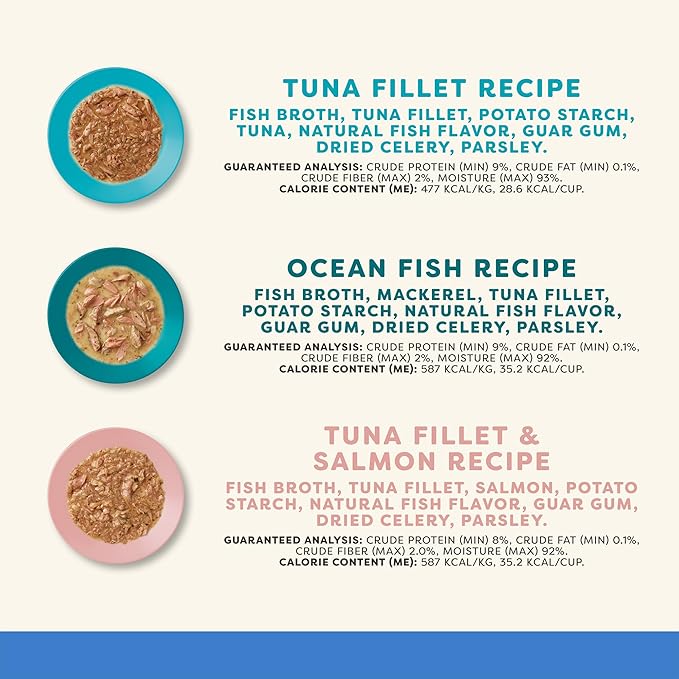 Applaws Natural Wet Cat Food in Gravy, Limited Ingredient, Grain-Free, No Artificial Cat Food Cups, Fish Selection in Gravy (18x 2.12 oz Cups)