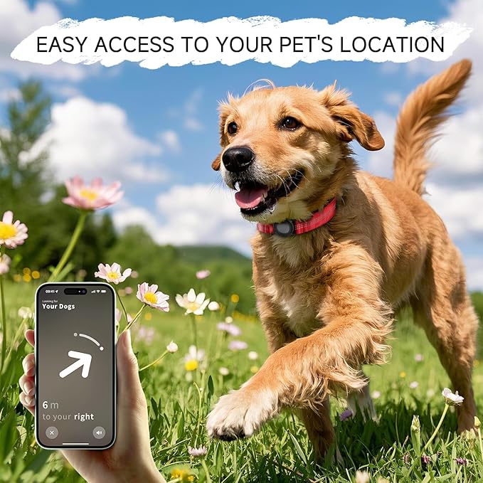 Dog Collar Compatible with Airtag, with Waterproof Cover, Multiple Colors, Multiple Sizes, Breathable Cotton and Linen Material, Suitable for Small, Medium and Large Dogs