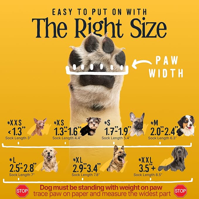 DOK TigerToes Premium Non-Slip Dog Socks for Hardwood Floors - Extra-Thick Grip That Works Even When Twisted - Prevents Licking, Slipping, and Great for Dog Paw Protection (XXS)