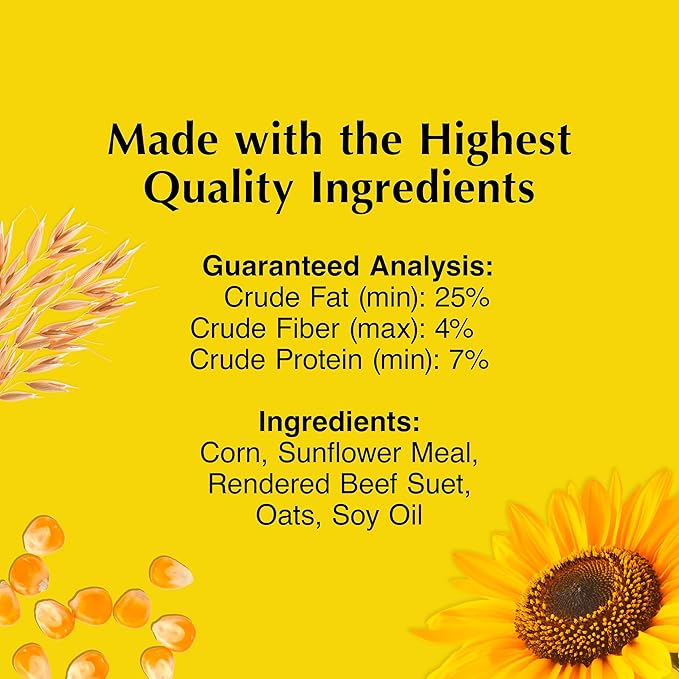 C&S Sunflower Suet Nuggets, Suet Nuggets for Wild Birds, 27 Ounces