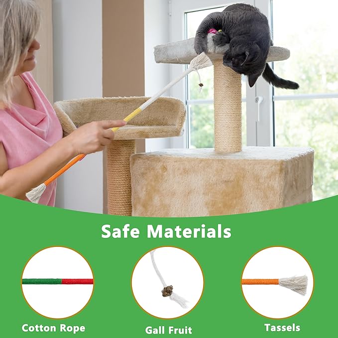 3pcs Safe Cat Rope Toy,Teeth Clean Toy for Cat, Cat Chew Toys for Indoor Cat,Kitten Interactive Toys