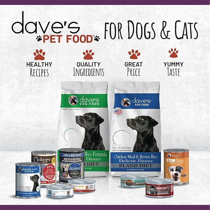 Dave's Pet Food Grain Free Wet Cat Food Pate (Chicken & Duck Dinner), Made in Canada Naturally Healthy Canned, Added Vitamins & Minerals, 5.5 oz Cans (24 Pack)