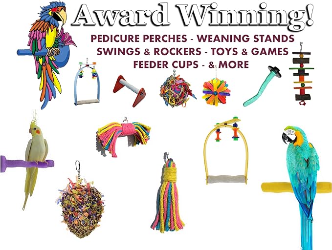 Comfort Grip Safety Perch for Bird Cages - Pedicure Perch for Birds to Keep Nails and Beaks in Top Condition - Safe Easy to Install Bird Cage Accessories - X-Small 4.5"