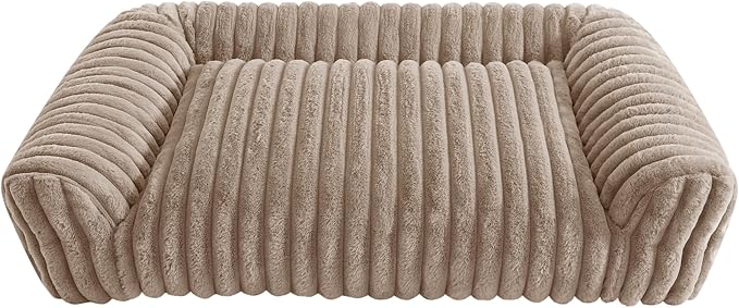 Arlee Saddle Sofa Memory Foam Pet Bed, Comfortable & Washable, Ideal for Dogs and Puppies, Extra Comfort, Couch Design, Crate & Kennel Furniture, Pet Supplies & Essentials, Tan, Large