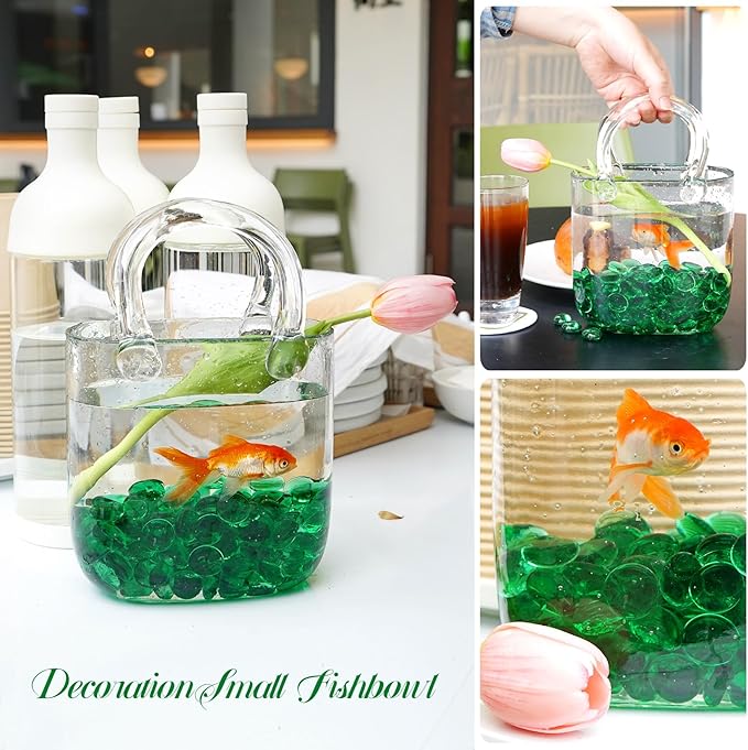 10LB Green Flat Glass Marbles for Vases, Gemstone Beads Vase Filler Decorative Glass Pebbles for Fish Tank, DIY Crafts, Aquarium Decor Rocks