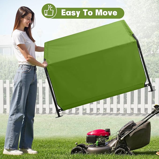 Dog Shade Shelter Outdoor 4'x4'x3' Tent for Large Medium Dogs, Outside Sun Rain Canopy Pet House for Livestock Pigs Cats with Waterproof Roof Ground Nails,Deep Green