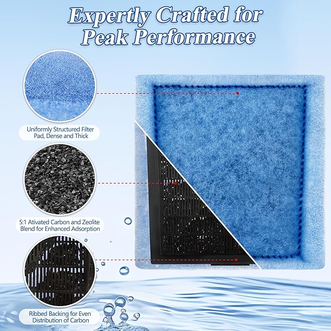 Aquarium Filter Cartridge for Fish Tank: 30-Pack for Rite-Size C & EZ-Change #3 Replacement Cartridge Compatible with Marineland Penguin PRO 275/375 & Original 200/350 & Aqua-Tech Filter 20-40/30-60