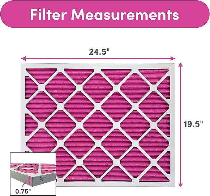 Colorfil 20x25x1 Air Filter (4-Pack) | Made in the USA | Color Changing | Remove Cat and Dog Odor | MERV 8 for Pet Hair Dander and Dust | 19.5"x24.5"x0.75" Exact Size