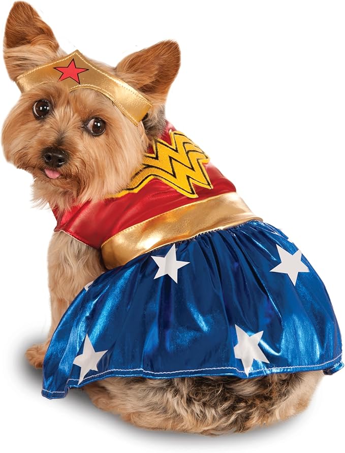 DC Comics: Wonder Woman Pet Costume for For Dogs or Cats by Rubies, XL